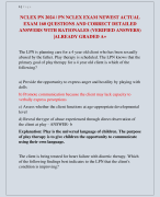 NCLEX PN 2024 / PN NCLEX EXAM NEWEST ACTUAL  EXAM 160 QUESTIONS AND CORRECT DETAILED  ANSWERS WITH RATIONALES (VERIFIED ANSWERS) |ALREADY GRADED A+