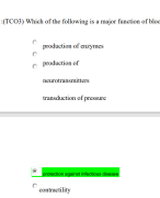 BIO 255 EXAM 1 LATEST (2024)&VERIFIED CORRECT  ANSWERS