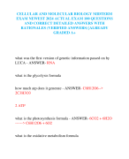 CELLULAR AND MOLECULAR BIOLOGY MIDTERM  EXAM NEWEST 2024 ACTUAL EXAM 100 QUESTIONS  AND CORRECT DETAILED ANSWERS WITH  RATIONALES (VERIFIED ANSWERS) |ALREADY  GRADED A+