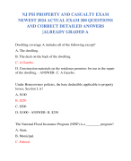 NJ PSI PROPERTY AND CASUALTY EXAM NEWEST 2024 ACTUAL EXAM 200 QUESTIONS  AND CORRECT DETAILED ANSWERS  |ALREADY GRADED A