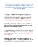 RN TARGETED ENDOCRINE NEWEST 2024 ACTUAL  EXAM 120 QUESTIONS AND CORRECT DETAILED  ANSWERS WITH RATIONALES (VERIFIED ANSWERS) |ALREADY GRADED A