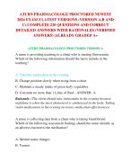 ATI RN PHARMACOLOGY PROCTORED NEWEST  2024 EXAM 3 LATEST VERSIONS (VERSION A,B AND  C) COMPLETE 210 QUESTIONS AND CORRECT  DETAILED ANSWERS WITH RATIONALES (VERIFIED  ANSWERS) |ALREADY GRADED A+