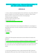 NURS 6521 Midterm Exam -Advanced Pharmacology- V1- with 100% verified solutions-2023-2024 (100 Q & A