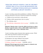 PEDIATRIC HESI RN NURSING CARE OF CHILDREN  NEWEST 2024 ACTUAL EXAM 100 QUESTIONS AND  CORRECT ANSWERS WITH RATIONALES (VERIFIED  ANSWERS) |ALREADY GRADED A+