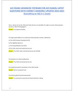 ACE EXAM/ ADVANCED TESTBANK FOR ACE EXAMS/ LATEST QUESTIONS WITH CORRECT ANSWERS/ UPDATED 2024-2025 (Everything on ACE in 1 Exam)