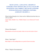 NICET LEVEL 1 AND LEVEL 2 HIGHWAY  CONSTRUCTION NEWEST 2024 ACTUAL EXAM 380  QUESTIONS AND CORRECT DETAILED ANSWERS  WITH RATIONALES (VERIFIED ANSWERS)  |ALREADY GRADED A+