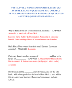 WSET LEVEL 2 WINES AND SPIRITS LATEST 2024  ACTUAL EXAM 170 QUESTIONS AND CORRECT  DETAILED ANSWERS WITH RATIONALES (VERIFIED  ANSWERS) |ALREADY GRADED A+