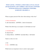 WSET LEVEL 1 WINES LATEST 2024 ACTUAL EXAM  230 QUESTIONS AND CORRECT DETAILED ANSWERS  WITH RATIONALES (VERIFIED ANSWERS) |ALREADY GRADED A+