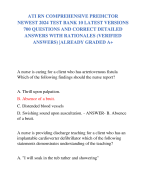 ATI RN COMPREHENSIVE PREDICTOR  NEWEST 2024 TEST BANK 10 LATEST VERSIONS  700 QUESTIONS AND CORRECT DETAILED  ANSWERS WITH RATIONALES (VERIFIED  ANSWERS) |ALREADY GRADED A+