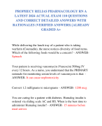 PROPHECY RELIAS PHARMACOLOGY RN A  LATEST 2024 ACTUAL EXAM 110 QUESTIONS  AND CORRECT DETAILED ANSWERS WITH  RATIONALES (VERIFIED ANSWERS) |ALREADY  GRADED A+