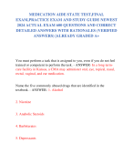 MEDICATION AIDE STATE TEST,FINAL  EXAM,PRACTICE EXAM AND STUDY GUIDE NEWEST  2024 ACTUAL EXAM 600 QUESTIONS AND CORRECT  DETAILED ANSWERS WITH RATIONALES (VERIFIED  ANSWERS) |ALREADY GRADED A+