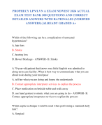 PROPHECY LPN/LVN A EXAM NEWEST 2024 ACTUAL  EXAM TEST BANK 200 QUESTIONS AND CORRECT  DETAILED ANSWERS WITH RATIONALES (VERIFIED  ANSWERS) |ALREADY GRADED A+