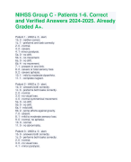 NIH Stroke Scale Group A Patient 1-6. Latest Edition 2024-2025. Already Graded A+.