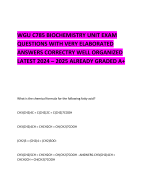 WGU C785 BIOCHEMISTRY UNIT EXAM QUESTIONS WITH VERY ELABORATED ANSWERS CORRECTRY WELL ORGANIZED LATEST 2024 – 2025 ALREADY GRADED A+