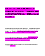 EPIC ANE350 QUESTIONS WITH VERY ELABORATED ANSWERS CORRECTRY WELL ORGANIZED LATEST 2024 – 2025 ALREADY GRADED A+ 