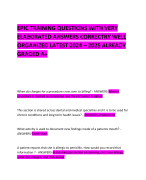 EPIC TRAINING QUESTIONS WITH VERY ELABORATED ANSWERS CORRECTRY WELL ORGANIZED LATEST 2024 – 2025 ALREADY GRADED A+ 