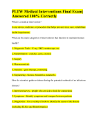 PLTW Medical Interventions Final Exam| Answered 100% Correctly