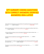 CPT SURGERY CODING QUESTIONS WITH CORRECT ANSWERS (VERIFIED ANSWERS) 2024 LATEST