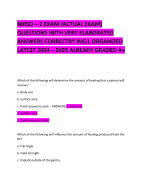 MRSO – 2 EXAM (ACTUAL EXAM)  QUESTIONS WITH VERY ELABORATED ANSWERS CORRECTRY WELL ORGANIZED LATEST 2024 – 2025 ALREADY GRADED A+ 