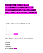 MRSO EXAM 2 (ACTUAL EXAM)  QUESTIONS WITH VERY ELABORATED ANSWERS CORRECTRY WELL ORGANIZED LATEST 2024 – 2025 ALREADY GRADED A+ 
