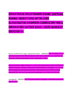 DYNATRACE STUDYGUIDE EXAM  (ACTUAL EXAM)  QUESTIONS WITH VERY ELABORATED ANSWERS CORRECTRY WELL ORGANIZED LATEST 2024 – 2025 ALREADY GRADED A+ 