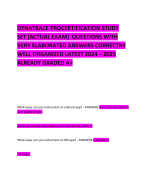 DYNATRACE PROCERTIFICATION STUDY SET (ACTUAL EXAM)  QUESTIONS WITH VERY ELABORATED ANSWERS CORRECTRY WELL ORGANIZED LATEST 2024 – 2025 ALREADY GRADED A+ 
