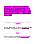 WGU C168 – CRITICAL THINKING EXAM (ACTUAL EXAM)  QUESTIONS WITH VERY ELABORATED ANSWERS CORRECTRY WELL ORGANIZED LATEST 2024 – 2025 ALREADY GRADED A+ 