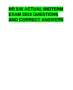 NR 546 ACTUAL MIDTERM  EXAM 2023 QUESTIONS  AND CORRECT ANSWERS