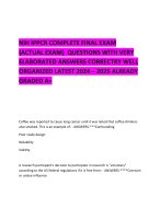   NIH IPPCR COMPLETE FINAL EXAM (ACTUAL EXAM)  QUESTIONS WITH VERY ELABORATED ANSWERS CORRECTRY WELL ORGANIZED LATEST 2024 – 2025 ALREADY GRADED A+