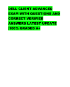 DELL CLIENT ADVANCED  EXAM WITH QUESTIONS AND  CORRECT VERIFIED  ANSWERS LATEST UPDATE  |100% GRADED A+