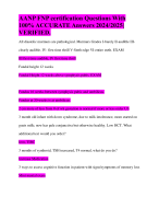 AANP FNP certification Questions With 100% ACCURATE Answers 2024/2025| VERIFIED.