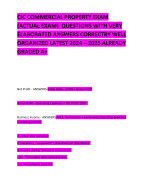 CIC COMMERCIAL PROPERTY EXAM (ACTUAL EXAM)  QUESTIONS WITH VERY ELABORATED ANSWERS CORRECTRY WELL ORGANIZED LATEST 2024 – 2025 ALREADY GRADED A+ 