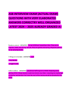   ASB INTERVIEW EXAM (ACTUAL EXAM)  QUESTIONS WITH VERY ELABORATED ANSWERS CORRECTRY WELL ORGANIZED LATEST 2024 – 2025 ALREADY GRADED A+ 