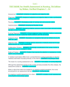 Exam TEST BANK For Health Assessment in Nursing, 7th Edition by Weber, Verified Chapters 1 - 34