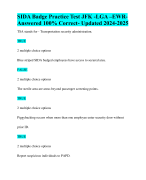 SIDA Badge Practice Test JFK -LGA –EWR-Answered 100% Correct- Updated 2024-2025