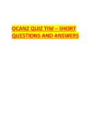 OCANZ QUIZ TIM – SHORT  QUESTIONS AND ANSWERS