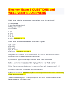 Biochem Exam 3 QUESTIONS and WELL-VERIFIED ANSWERS