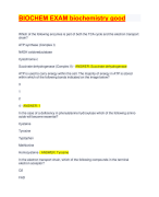 BIOCHEM EXAM biochemistry good