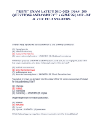 NREMT EXAM LATEST 2023-2024 EXAM 200  QUESTIONS AND CORRECT ANSWERS |AGRADE  & VERIFIED ANSWERS