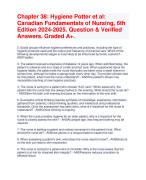 Chapter 38 Hygiene Potter et al Canadian Fundamentals of Nursing, 6th Edition 2024-2025. Question & Verified Answers. Graded A+. 