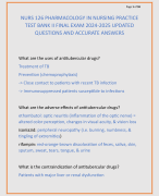 NURS 126 PHARMACOLOGY IN NURSING PRACTICE  TEST BANK II FINAL EXAM 2024-2025 UPDATED  QUESTIONS AND ACCURATE ANSWERS