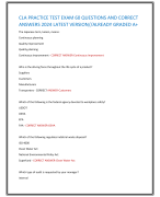 CLA PRACTICE TEST EXAM 60 QUESTIONS AND CORRECT  ANSWERS 2024 LATEST VERSION//ALREADY GRADED A+