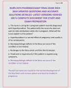 NURS 2474 PHARMACOLOGY FINAL EXAM 2023 - 2024 UPDATED QUESTIONS AND ACCURATE  SOLUTIONS DETAILED -LATEST VERSIONS VERIFIED  100 % COMPLETE DOCUMENT FOR STUDY AND  EXAM PREPARATION
