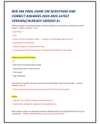 BSN 346 FINAL EXAM 100 QUESTIONS AND  CORRECT ANSWERS 2024-2025 LATEST  VERSION//ALREADY GRADED A+ What physiologic and pathophysiologic conditions predispose an individual to disturbances in fluid  intake? -