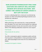 NURS ADVANCED PHARMACOLOGY FINAL EXAM  QUESTIONS AND COMPLETE WELL EXPLAINED  ANSWERS WITH DETAILED SOLUTIONS 100%  CORRECT AND VERIFIED BY EXPERTS GRADED A+ BEST COPY FOR STUDY