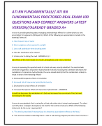 ATI RN FUNDAMENTALS// ATI RN  FUNDAMENTALS PROCTORED REAL EXAM 100  QUESTIONS AND CORRECT ANSWERS LATEST  VERSION//ALREADY GRADED A+