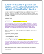 SURGERY EOR REAL EXAM 75 QUESTIONS AND  CORRECT ANSWERS 2024 LATEST VERSIONS WITH  ACCURATE RATIONALES//ALREADY GRADED A+