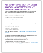 HESI EXIT 2024 ACTUAL EXAM WITH NGN 115  QUESTIONS AND CORRECT ANSWERS WITH  RATIONALES/ALREADY GRADED A+
