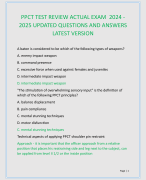 PPCT TEST REVIEW ACTUAL EXAM 2024 - 2025 UPDATED QUESTIONS AND ANSWERS LATEST VERSION