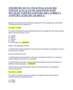CHEMISTRY 101 IVY TECH FINAL EXAM 2024  NEWEST ACTUAL EXAM QUESTIONS WITH  DETAILED VERIFIED ANSWERS (100% CORRECT  ANSWERS) /ALREADY GRADED A+